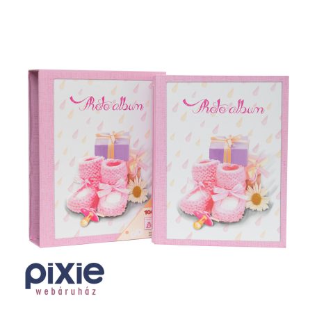 Rózsaszín, kislányos fotóalbum, 100 db-os