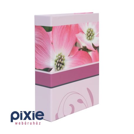 Rózsaszín virágos fotóalbum, 200 db-os