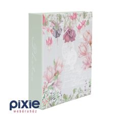 Vintage virág mintás fotóalbum, 200 db-os