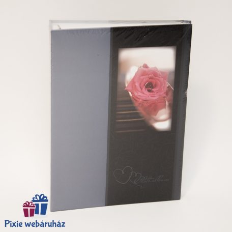 Virág díszítésű fotóalbum szürke 200 db-os