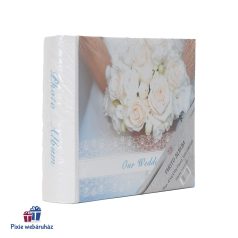   Esküvői fotóalbum 10x15 -ös képeknek, virágcsokros 100 db-os