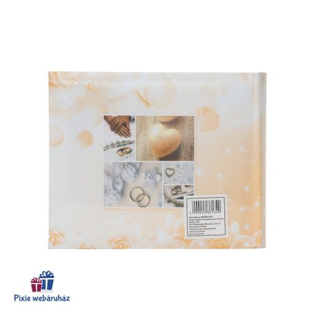 Esküvői fotóalbum 10x15 -ös képeknek, arany szíves 100 db-os