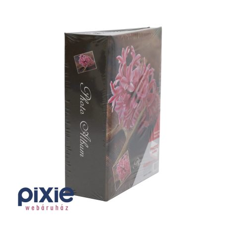 Rózsaszín jácint mintás fotóalbum 100 db-os