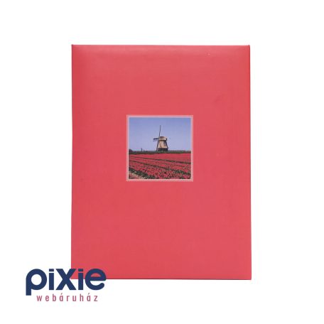 Szélmalom, piros tulipánokkal mintás fotóalbum 100 db-os