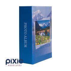 Tájképes fotóalbum, kék 100 db-os