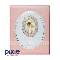   Ablakos esküvői fotóalbum 10x15-ös, vagy 13x18 cm-es képeknek, rózsaszín