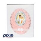 Ablakos esküvői fotóalbum 10x15-ös, vagy 13x18 cm-es képeknek, fehér, és rózsaszín