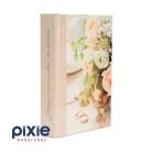 Esküvői fotóalbum, rózsacsokor, és gyűrűk mintával, 48 db-os