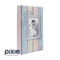 Családi fotóalbum, deszka hátteres 300 db-os