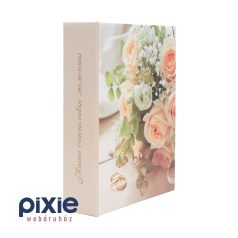 Virágcsokor mintás esküvői fotóalbum, 200 db-os