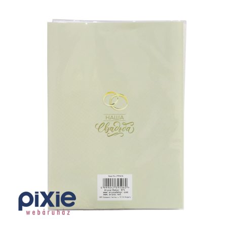 Esküvői fotóalbum, virágcsokor és gyűrűk mintás, 36 db-os