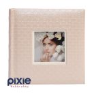 Nyomott mintás esküvői fotóalbum, halvány rózsaszín, 200 db-os