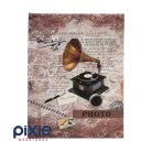 Gramofon mintás retró fotóalbum, 200 db-os