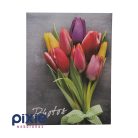 Színes tulipáncsokor mintás fotóalbum, 100 db-os