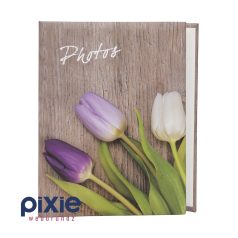 Színes tulipánok mintás fotóalbum, 100 db-os