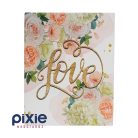 „Love” arany feliratú virágos fotóalbum, 304 db-os