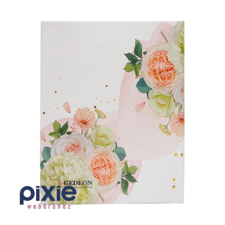 „Love” arany feliratú virágos fotóalbum, 304 db-os