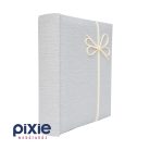 Elegáns, világosszürke mintás borítójú fotóalbum, 200 db-os