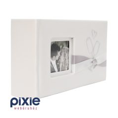 Szürkésfehér esküvői fotóalbum, 100 db-os