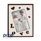 Love feliratú, asztali fa képkeret 