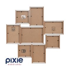 Montázs, 8 részes képkeret, natúr- és barna fa színben