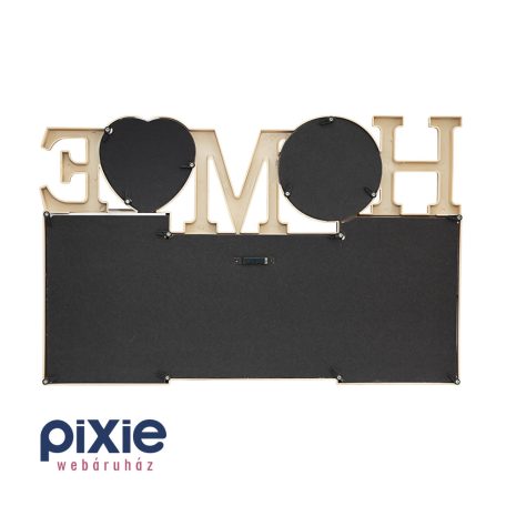 HOME feliratú, drapp színű képkeret, fehér koptatással