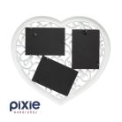 Szív alakú, 3 fényképes képkeret