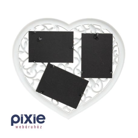 Szív alakú, 3 fényképes képkeret