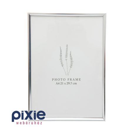 A4-es méretű képkeret szögletes kerettel (fényes ezüst)