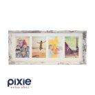 Falra akasztható, 4-es képkeret, koptatott fehér színben