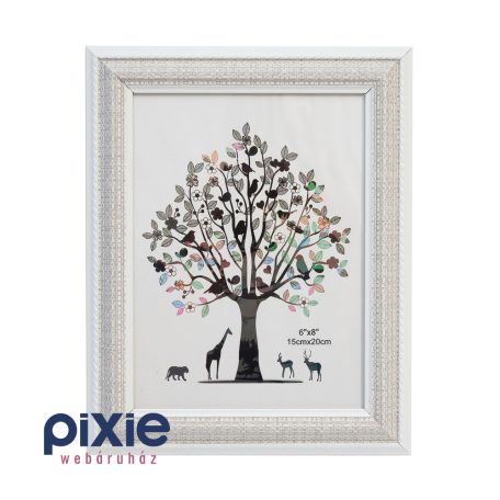 Asztali képkeret letámasztóval, 15x20 cm-es (világosszürke-fehér)