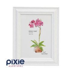   Asztali fa hatású képkeret letámasztóval, 13x18 cm-es (fehér)