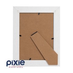   Asztali fa hatású képkeret letámasztóval, 13x18 cm-es (fehér)