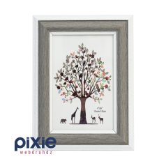   Két színű, asztali képkeret 10x15-ös képnek (sötétszürke-fehér)