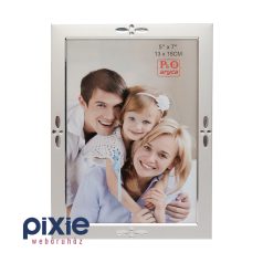  Elegáns ezüst színű fém képkeret, 13x18 cm-es