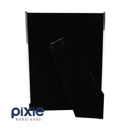  Szívekkel díszített ezüst színű fém képkeret, 13x18 cm-es