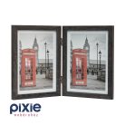 Fa kinyitható képkeret, 15x21 cm-es képeknek (fekete)