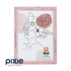 Fa hatású asztali képkeret, koptatott rózsaszín színben