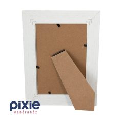   Fehér, fa hatású, asztali, letámasztható képkeret 10x15-ös 