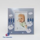 Aryca fém képkeret babáknak (kék) egyedi méretű 6x8 cm-es képeknek