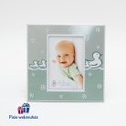 Aryca fém képkeret babáknak (zöld) egyedi méretű 6x8 cm-es képeknek