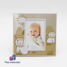 Aryca fém képkeret babáknak (arany) egyedi méretű 6x8 cm-es képeknek