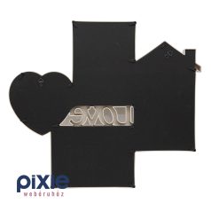 LOVE feliratú többképes képkeret, koptatott fa színben