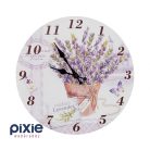 Levendula cserépben mintás falióra