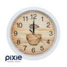 Fehér, csésze mintás, kerek falióra